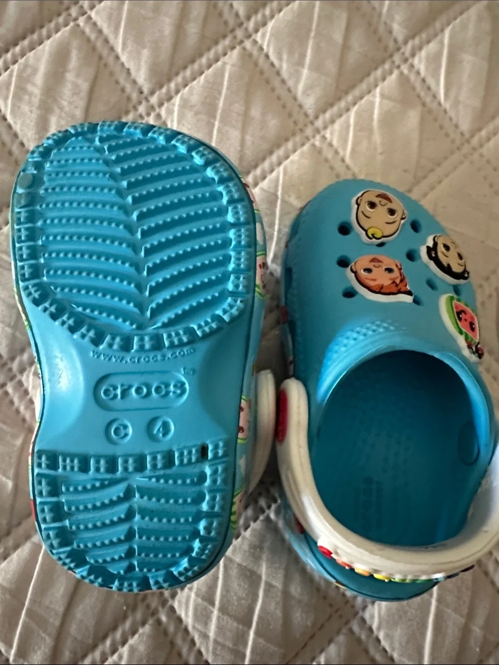 CROCS Kids Light Blue Clog Sandals with Character Jibbitz